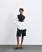 Black Collar Top with Elastic Sides