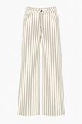 Vanilla White Jeans with Tobacco Stripe