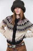 Vanilla &amp;amp; Brown Patterned Cardigan