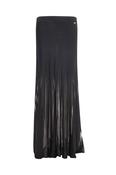 Black Fineknit Maxiskirt with Semi Sheer Panels