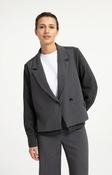 Grey Two-Tone Blazer with Contrast Fabric