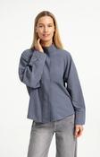 Grey Long-Sleeved Shirt with High Neck