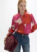 Coral &amp;amp; Fuchsia Floral Print Shirt