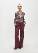 Burgundy Brown Shirt with Monogram Print