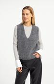 Grey Soft Knit Alpaca Sweater Vest with V-Neck