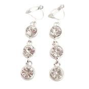 3 Stone Ladies Clip On Earrings