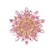 Pink Cubic Zirconia Flower Brooch