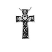 Black Celtic Cross Memorial Cremation Ashes Pendant image