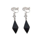 Black Fashion Triangle Clip On Earrings