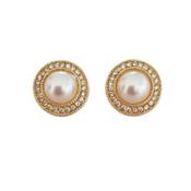 Bling Diamante And Gold Clip On Earrings image
