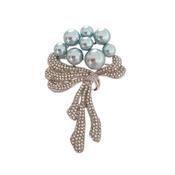 Blue Grey Pearl Bead Ladies Brooch image