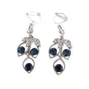 Blue Chandelier Drop Clip On Earrings image