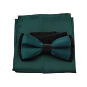 Boys Black With Green Dickie Bow Tie Set