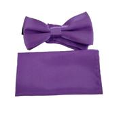 Bright Purple Boys Adjustable Dickie Bow Tie Set image