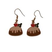 Christmas Pudding Dangly Earrings image