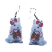 Christmas Rabbit Acrylic Earrings image