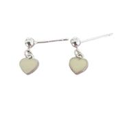 Cream Heart Sterling Silver Earrings image