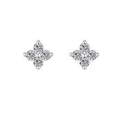 Crystal Flower Stud Clip On Earrings image