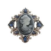 Crystal Set Traditional Cameo Brooch image