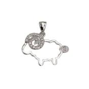 Cubic Zirconia Encrusted Ram Head And Tail Pendant image