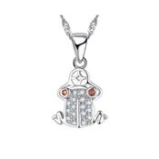 Cubic Zirconia Frog Pendant With Red Eyes image