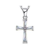 Cubic Zirconia Silver Cross Pendant image