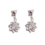 Cubic Zirconia Woven Star Clip On Earrings