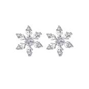 Cubic Zirconia Silver Snowflake Earrings image
