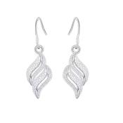 Cut Out Silver Earrings On Silver Hook Stem