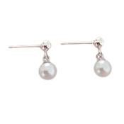 Dangly Kids Pearl Sterling Silver Earrings image