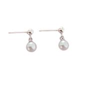 Dangly Kids Pearl Sterling Silver Earrings image