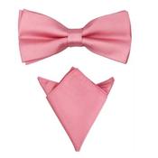 Dark Pastel Pink Adjustable Bow Tie Set
