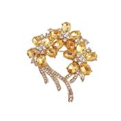 Dark Yellow Crystal Flower Brooch image