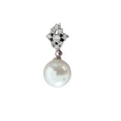 Diamante And Round Pearl Pendant image