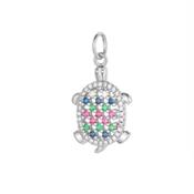 Diamante Turtle Silver Necklace image