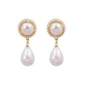 Edged Top Pearl Clip On Earrings image