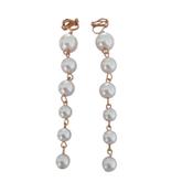 Extra Long Pearl Drop Clip On Earrings image