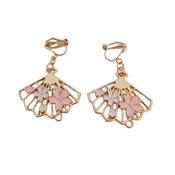 Fan Shape Gold Clip On Earrings image