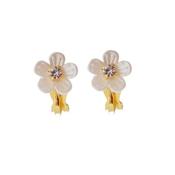 Five Petal Flower Clip On Earrings image