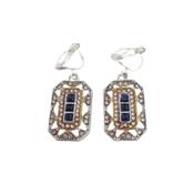 Geometric Vintage Design Diamante Clip On Earrings image