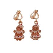 Gingerbread Person Christmas Clip On Earrings image