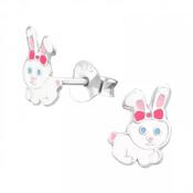 Girls Sterling Silver Bunny Rabbit Earrings image