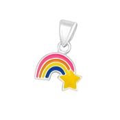 Girls Sterling Silver Rainbow Pendant