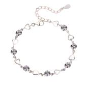 Girls Small Heart Links Silver Bracelet