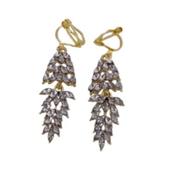 Gold Leaf Drop Clip On Earrings