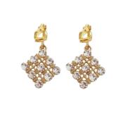 Gold Diamond Diamante Clip On Earrings image