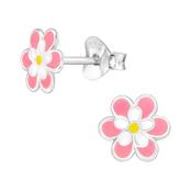 Kids Silver Small Flower Earrings