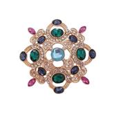 Ladies Diamante Multi Coloured Brooch image