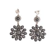 Large Dark Grey Clip On Earrings