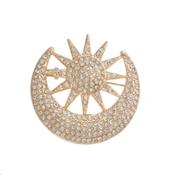 Large Star And Moon Brooch
